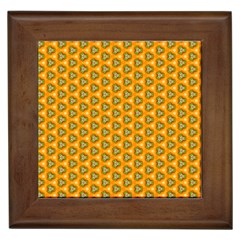 Pattern Halloween Pumpkin Color Leaf Framed Tiles by HermanTelo