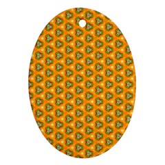 Pattern Halloween Pumpkin Color Leaf Ornament (oval) by HermanTelo