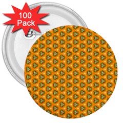 Pattern Halloween Pumpkin Color Leaf 3  Buttons (100 Pack)  by HermanTelo