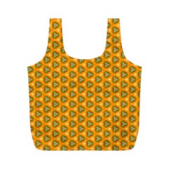 Pattern Halloween Pumpkin Color Leaf Full Print Recycle Bag (m) by HermanTelo