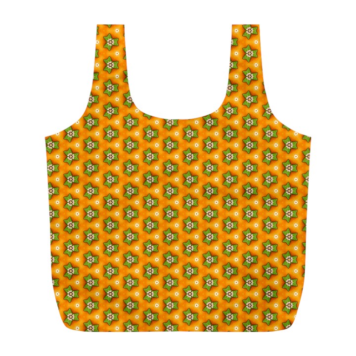 Pattern Halloween Pumpkin Color Leaf Full Print Recycle Bag (L)