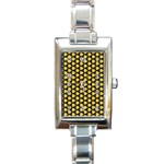 Pattern Halloween Pumpkin Color Yellow Rectangle Italian Charm Watch Front