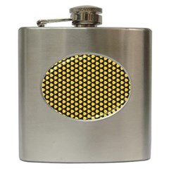 Pattern Halloween Pumpkin Color Yellow Hip Flask (6 Oz)