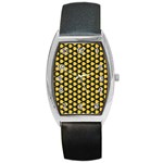 Pattern Halloween Pumpkin Color Yellow Barrel Style Metal Watch Front