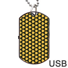 Pattern Halloween Pumpkin Color Yellow Dog Tag Usb Flash (two Sides)