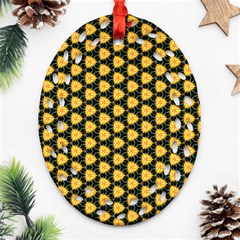 Pattern Halloween Pumpkin Color Yellow Ornament (oval Filigree)