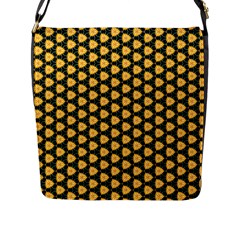 Pattern Halloween Pumpkin Color Yellow Flap Closure Messenger Bag (l) by HermanTelo