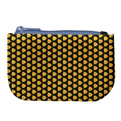 Pattern Halloween Pumpkin Color Yellow Large Coin Purse by HermanTelo