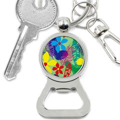 Pattern Leaf Polka Floral Bottle Opener Key Chain by HermanTelo