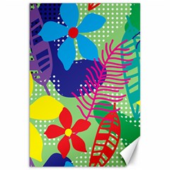 Pattern Leaf Polka Floral Canvas 20  X 30 