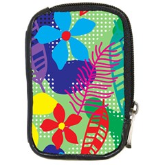 Pattern Leaf Polka Floral Compact Camera Leather Case by HermanTelo