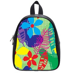 Pattern Leaf Polka Floral School Bag (small)