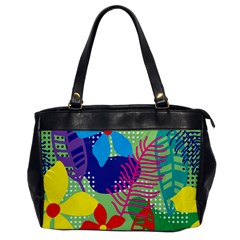 Pattern Leaf Polka Floral Oversize Office Handbag by HermanTelo