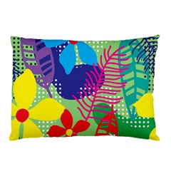 Pattern Leaf Polka Floral Pillow Case (two Sides)