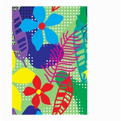 Pattern Leaf Polka Floral Small Garden Flag (two Sides)