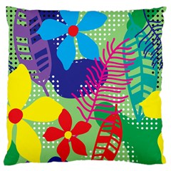 Pattern Leaf Polka Floral Large Cushion Case (one Side)