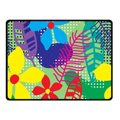 Pattern Leaf Polka Floral Double Sided Fleece Blanket (small) 