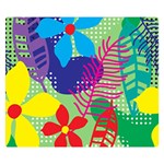 Pattern Leaf Polka Floral Double Sided Flano Blanket (Small)  50 x40  Blanket Front