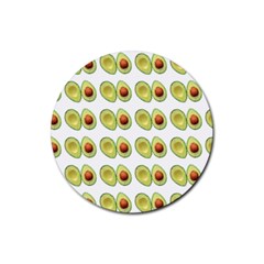 Pattern Avocado Green Fruit Rubber Coaster (round)  by HermanTelo