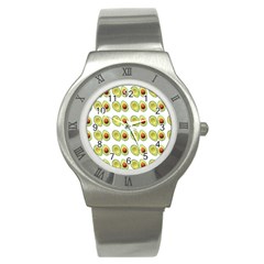 Pattern Avocado Green Fruit Stainless Steel Watch by HermanTelo