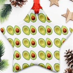 Pattern Avocado Green Fruit Star Ornament (two Sides)