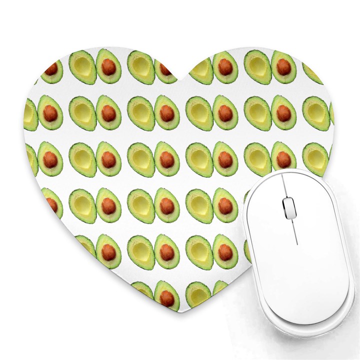 Pattern Avocado Green Fruit Heart Mousepads