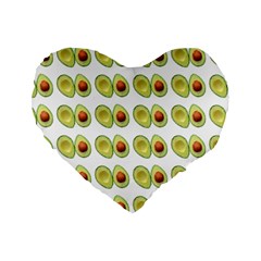 Pattern Avocado Green Fruit Standard 16  Premium Heart Shape Cushions