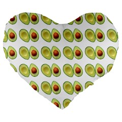 Pattern Avocado Green Fruit Large 19  Premium Heart Shape Cushions