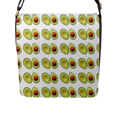 Pattern Avocado Green Fruit Flap Closure Messenger Bag (l)