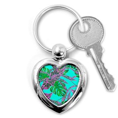 Painting Oil Leaves Nature Reason Key Chain (heart) by HermanTelo