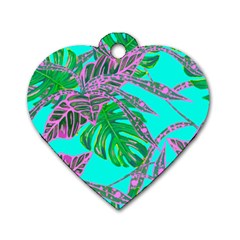 Painting Oil Leaves Nature Reason Dog Tag Heart (two Sides)