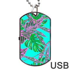 Painting Oil Leaves Nature Reason Dog Tag Usb Flash (one Side) by HermanTelo