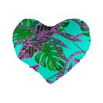 Painting Oil Leaves Nature Reason Standard 16  Premium Heart Shape Cushions Back