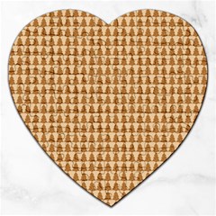 Pattern Gingerbread Brown Tree Jigsaw Puzzle (heart) by HermanTelo