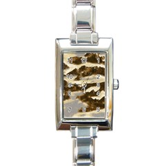 Mountains Ocean Clouds Rectangle Italian Charm Watch by HermanTelo