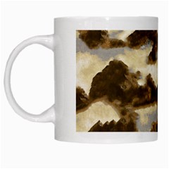 Mountains Ocean Clouds White Mugs by HermanTelo