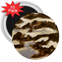 Mountains Ocean Clouds 3  Magnets (10 Pack)  by HermanTelo