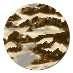 Mountains Ocean Clouds Magnet 5  (round) by HermanTelo