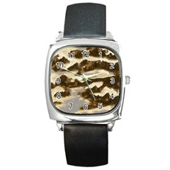 Mountains Ocean Clouds Square Metal Watch by HermanTelo