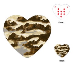 Mountains Ocean Clouds Playing Cards (heart)