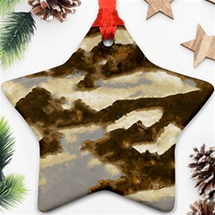 Mountains Ocean Clouds Star Ornament (two Sides) by HermanTelo