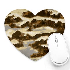 Mountains Ocean Clouds Heart Mousepads by HermanTelo