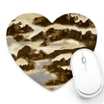 Mountains Ocean Clouds Heart Mousepads Front