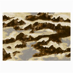 Mountains Ocean Clouds Large Glasses Cloth (2 Sides) by HermanTelo