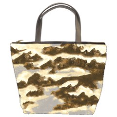 Mountains Ocean Clouds Bucket Bag by HermanTelo