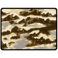 Mountains Ocean Clouds Fleece Blanket (large) 