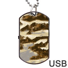 Mountains Ocean Clouds Dog Tag Usb Flash (one Side)