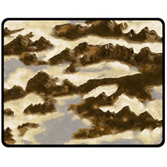 Mountains Ocean Clouds Double Sided Fleece Blanket (medium) 