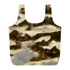 Mountains Ocean Clouds Full Print Recycle Bag (l) by HermanTelo