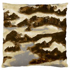 Mountains Ocean Clouds Large Flano Cushion Case (one Side)